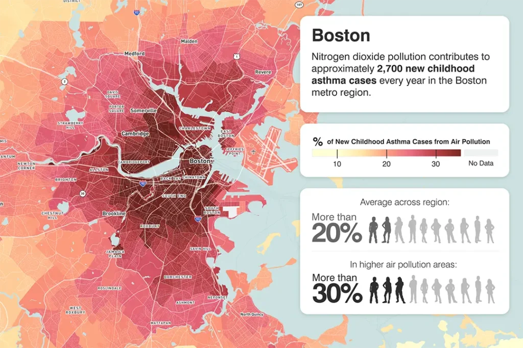 Boston air pollution heatmap
