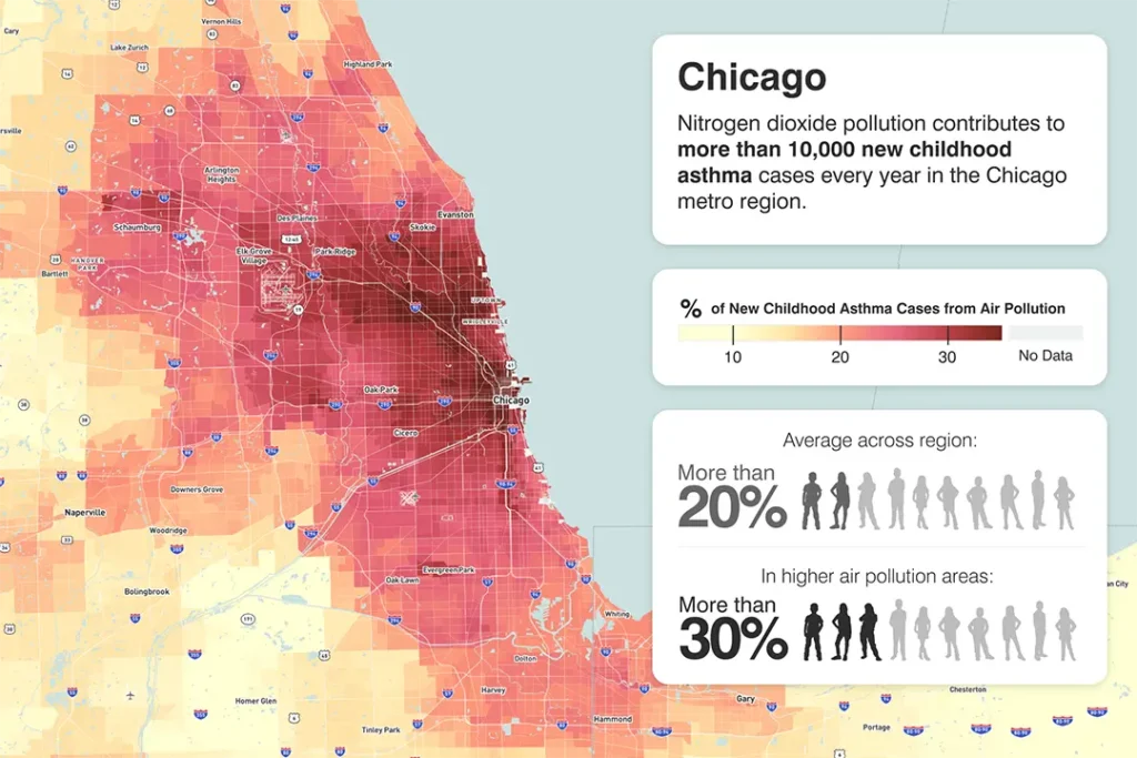 Chicago air pollution heatmap