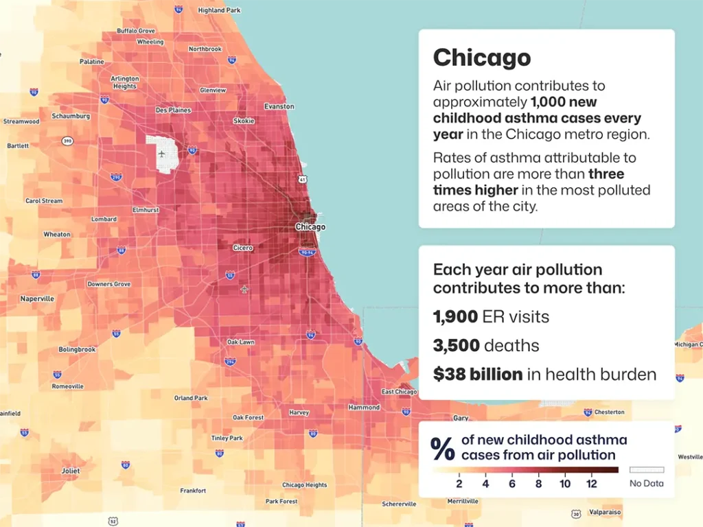 Chicago air pollution heatmap