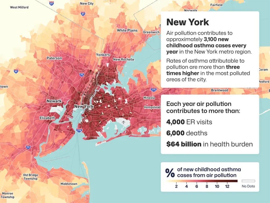 New York City air pollution heatmap