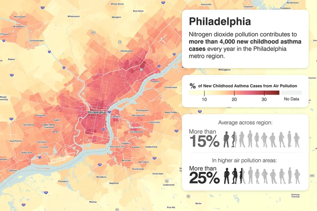 Philadelphia air pollution heatmap