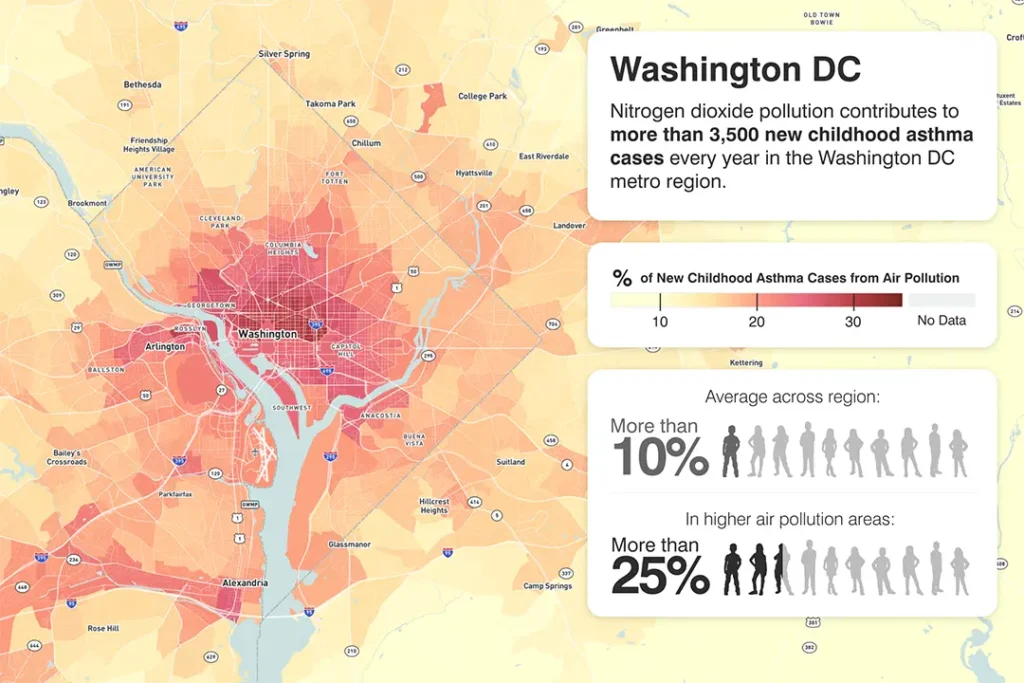 Washington DC air pollution heatmap