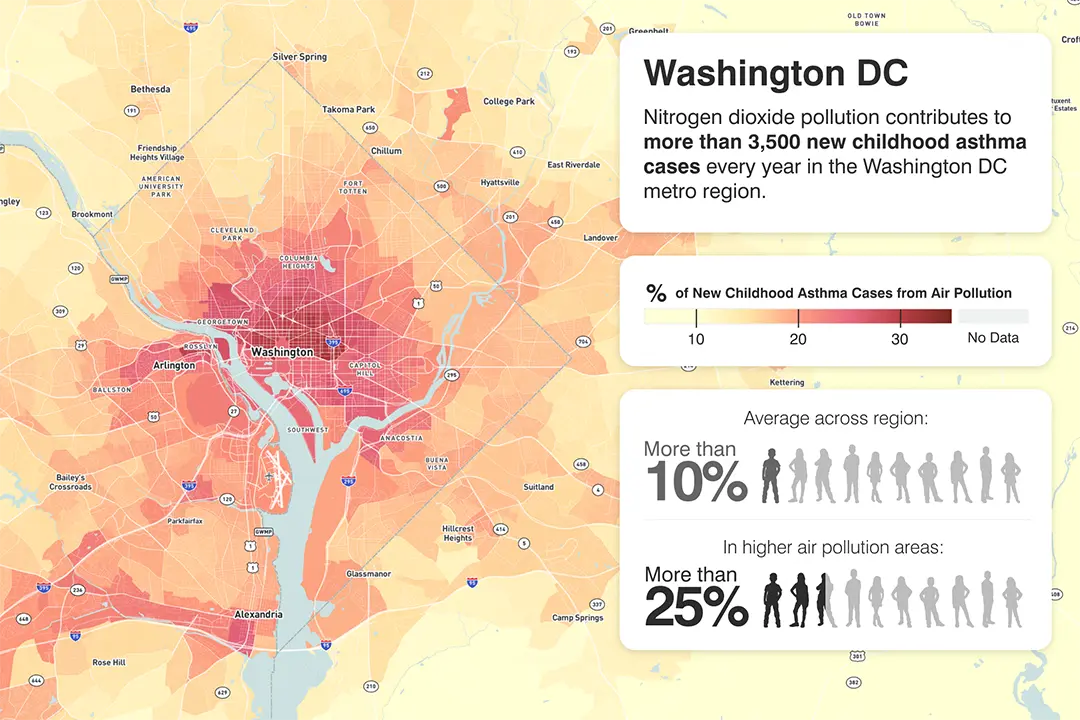 Washington DC air pollution heatmap
